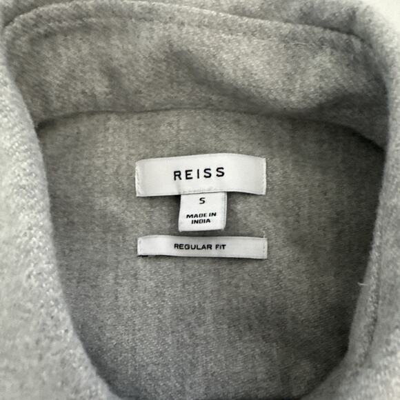 REISS Flannel Shirt Men’s Small Long Sleeve Button Up Designer - Picture 2 of 8